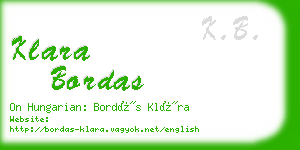 klara bordas business card